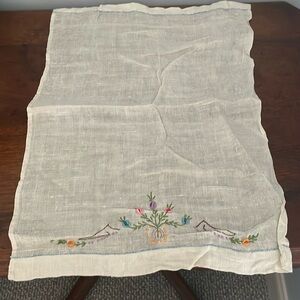 Vintage hand, embroidered dresser, scarf